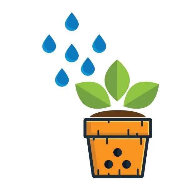 Vector illustration of flowerpot