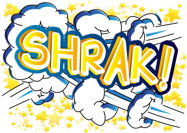 Shrak! - Comic book style expression. Vector illustrated comic book style expression. shrak stock illustrations