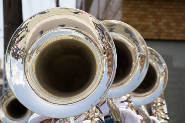 musikfestival, euphonium - marching band stock-fotos und bilder