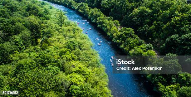 Rafting At The Lehigh River Near By Jim Thorp Carbon County Poconos Region Pennsylvania Stock Photo - Download Image Now
