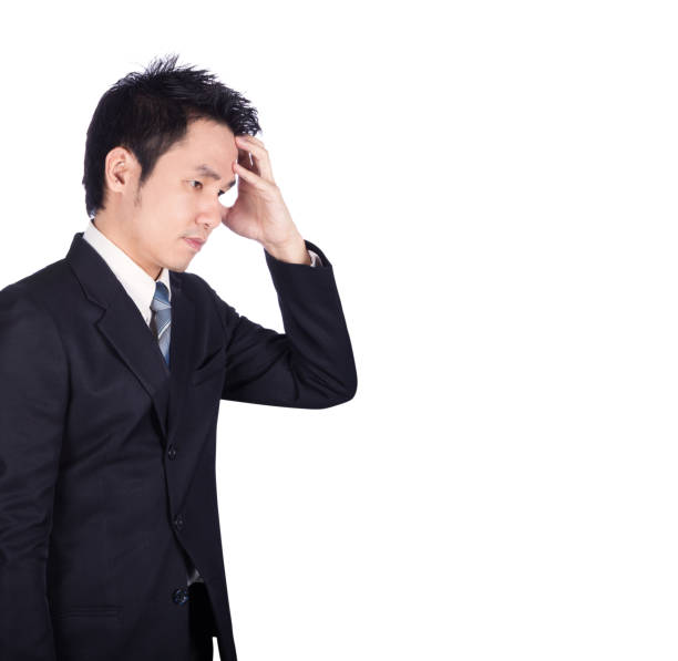 istock Worried business man isolated on white 821719300