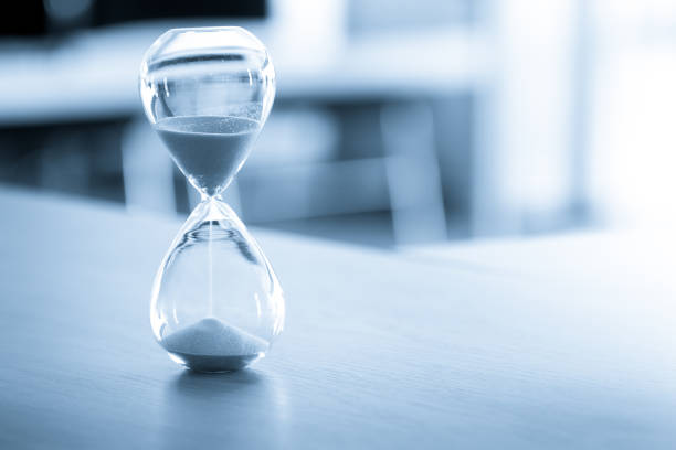 istock Sand clock, business time management concept 821727956
