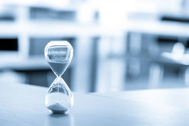 istock Sand clock, business time management concept 821728106
