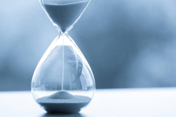 istock Sand clock, business time management concept 821728114