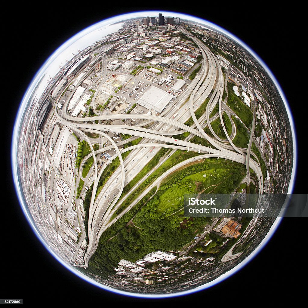 aerials  globular images - 180 degrees in every direction  Seattle Stock Photo