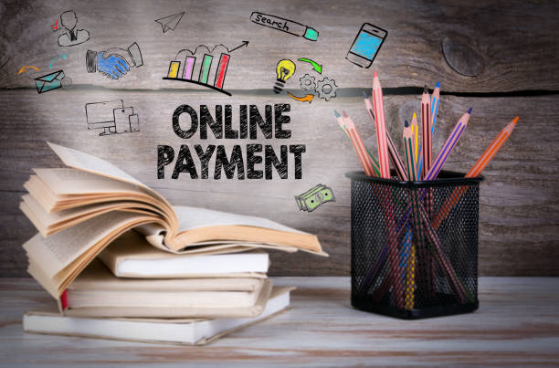istock Online Payment, Business Concept. Stack of books and pencils on 821738260