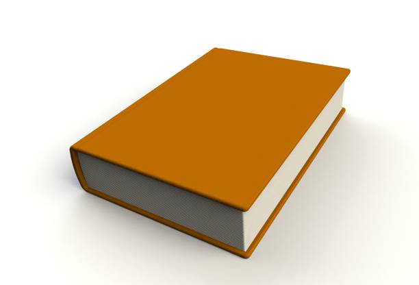 istock Blank orange book cover on white background, 3D rendering 821742050