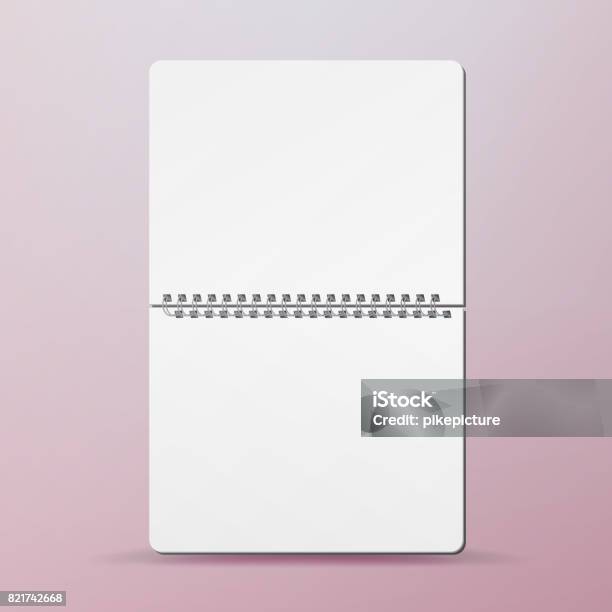 Spiral Empty Notepad Blank Mockup Template For Advertising Branding ...