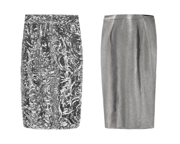 istock 2 elegant silver pencil skirt s sequins and textile isolated white 821742792