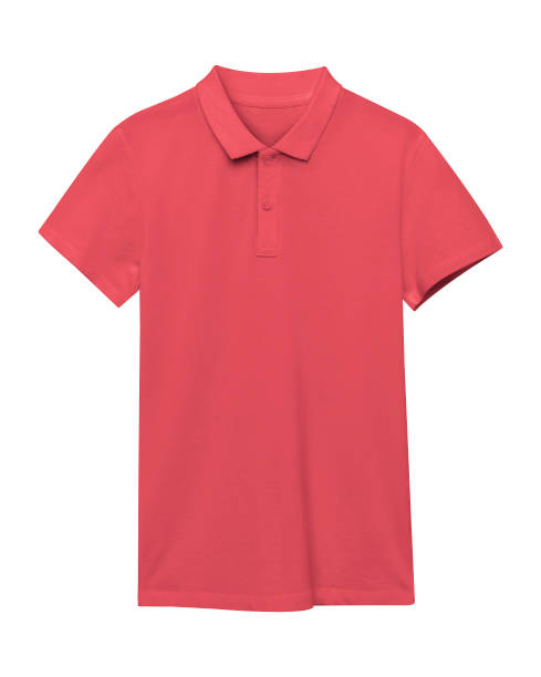 istock Red polo shirt isolated on white 821742802