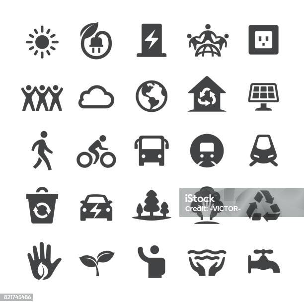 Environmental Protection Icons Smart Series Stock Illustration - Download Image Now - Icon Symbol, Electric Car, Symbol
