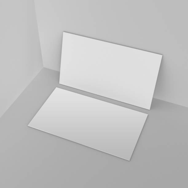 istock Blank white 3d visiting card and business card template 3d render illustration for mock up and design presentation. 821745612