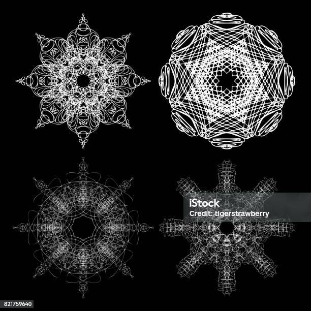 Mandala Round Sacred Geometry Alchemy Religion Philosophy Spirituality Symbols And Elements Linear Style Geometry Mandalas Vector Stock Illustration - Download Image Now