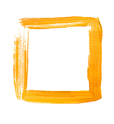 Yellow acrylic square frame. Element for different design