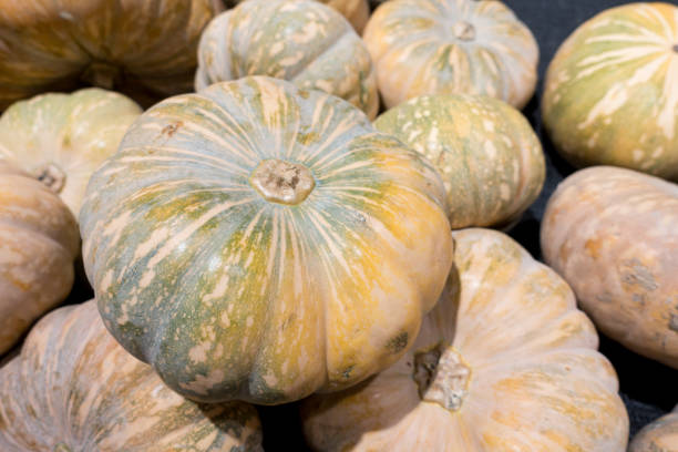 istock Fresh yellow pumpkins in the market. 821764446