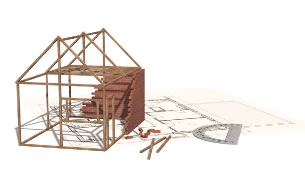 istock House project - house under construction on blueprint - project for construction industry 821765464