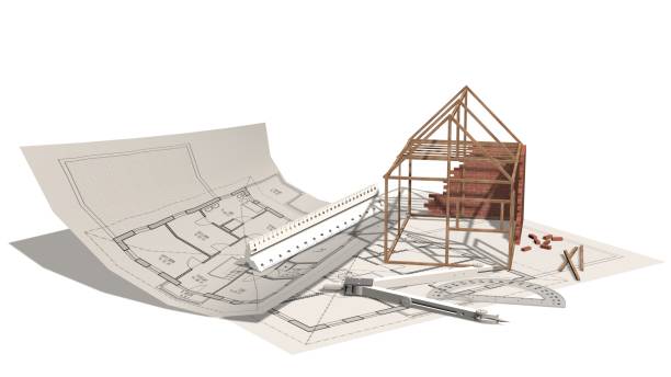istock House project - house under construction on blueprint - project for construction industry 821768228