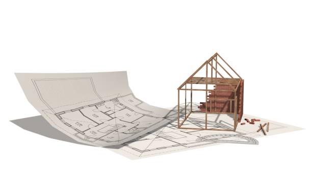 istock House project - house under construction on blueprint - project for construction industry 821768624