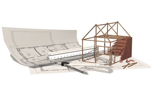 istock House project - house under construction on blueprint - project for construction industry 821768654
