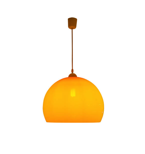 istock Hanging orange lamp isolated with clipping path 821769150