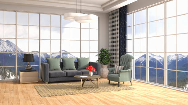 istock Interior living room. 3d illustration 821772374