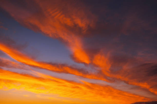istock Fiery, orange and red colors sunset sky. Beautiful background 821775372