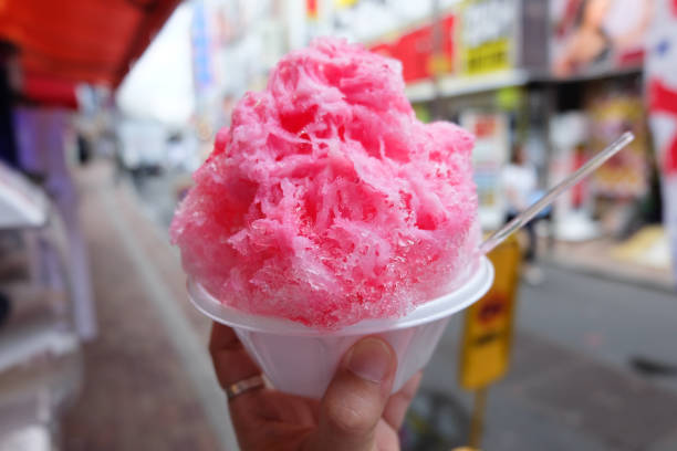 Shaved ice, snow cone, wonderful treat on hand,Tokyo japan