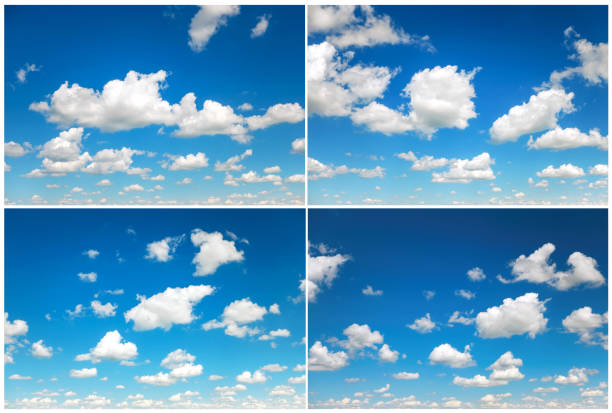 istock Sky daylight collection. Blue sky with fluffy clouds as background. Element of design. 821775964