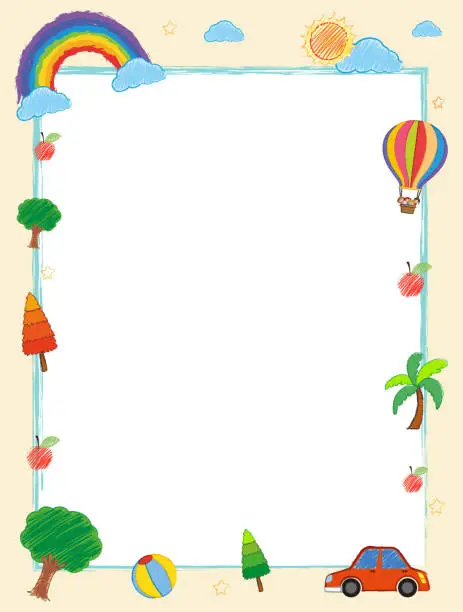 Vector illustration of Frame template with summer holiday theme