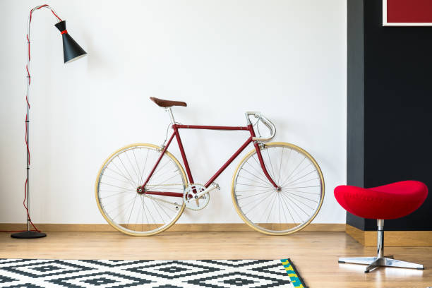 istock Red and stylish bike 821778492