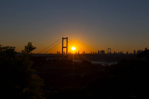 istock Martyrs Bridge ( 15 Temmuz Sehitler Koprusu ) Bosphorus Bridge at night Istanbul, Turkey 821778730