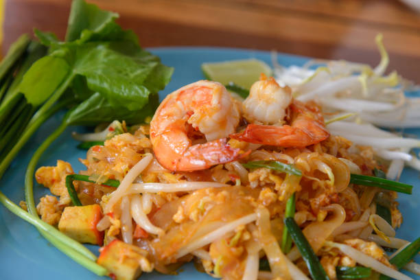 istock Pad Thai with shrimps or prawns, Thai Fried Noodles 821791700