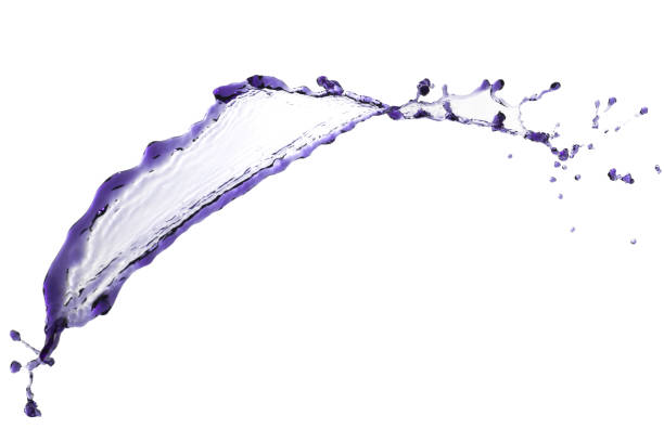istock flying beautiful purple splash and drops isolated over white background 821791898