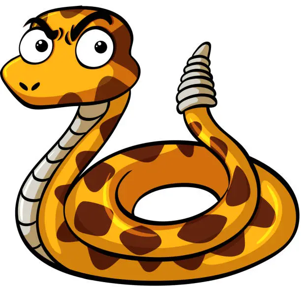 Vector illustration of Rattlesnake with serious face