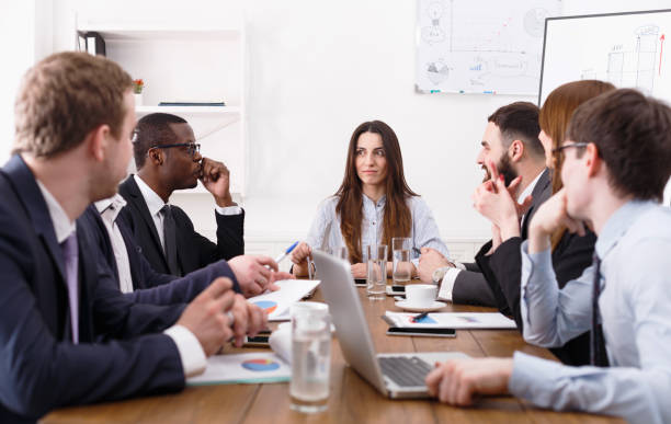 istock Business meeting. Young team in modern office 821804258