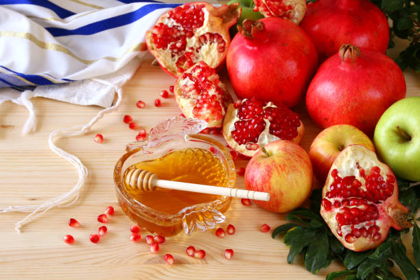 istock Rosh hashanah (jewish New Year holiday) concept. Traditional symbols 821804364