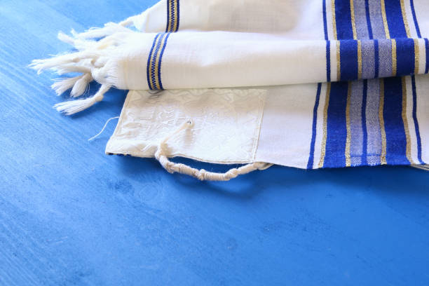istock White Prayer Shawl - Tallit, jewish religious symbol. 821804386