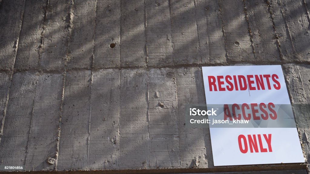 Apenas acesso de moradores de sinalização - Foto de stock de Austrália royalty-free