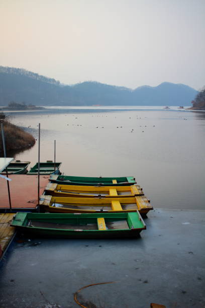 Ferry on the frozen river
