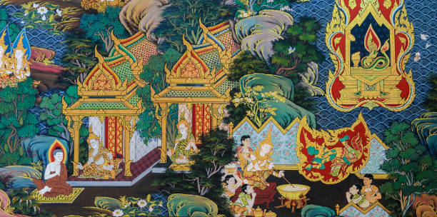 istock Thai mural painting art 821811394
