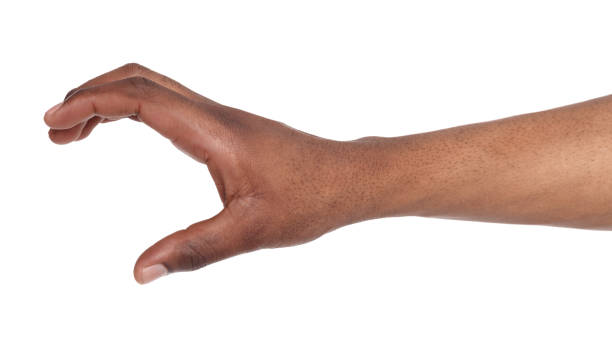 istock Black hand holding credit card or other isolated 821812144