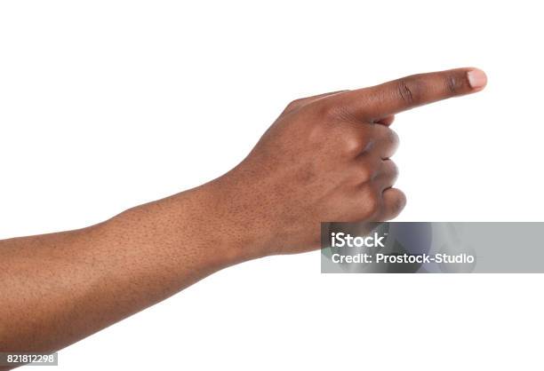 Handgesten Mann Zeigte Entfernt Isoliert Stockfoto und mehr Bilder von Mit dem Finger zeigen - Mit dem Finger zeigen, Hand, Schwarz - Farbe