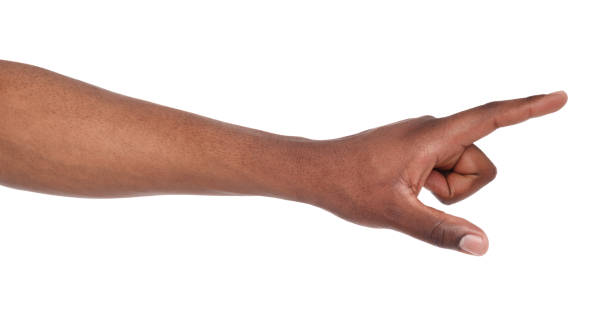 istock Male hand measuring something, cutout, gesture 821812336