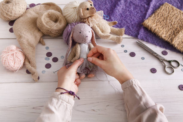 istock Process of making vintage toy, top view 821815652