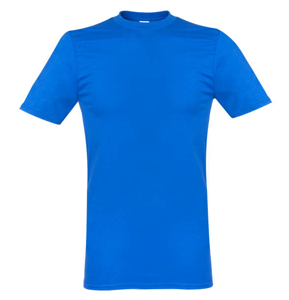istock Blue t shirt isolated mock up 821818508