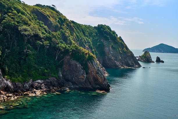 istock The mountains and sea scenery with blue sky 821818736