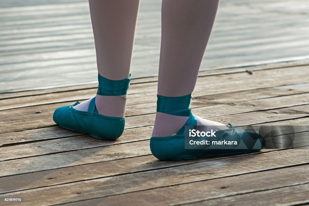 Blue Ballet Shoes With White Socks In Ballerina Photo - Download Image Now - Art, Backstage, Ballet - iStock