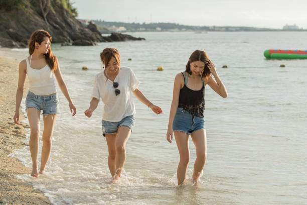 istock Young people having fun on the beach at sunset. 821821554