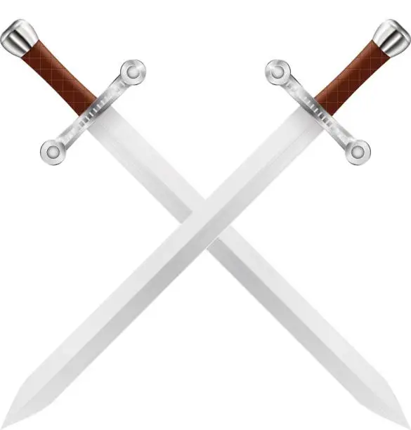 Vector illustration of Crossed swords