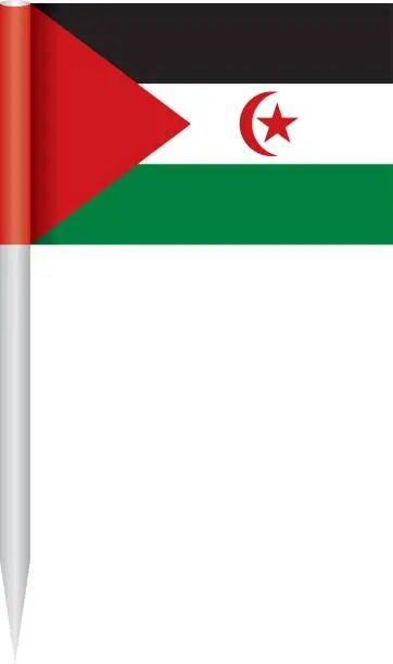 Vector illustration of Flag Sahrawi Arab Democratic Republic